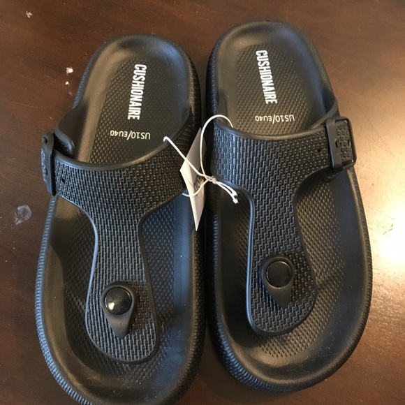 Cushionaire Black Slide Sandals NWT - Picture 8 of 12